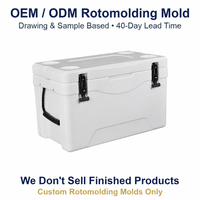 Moule de rotomoulage personnalisé OEM ODM, glacière rigide isolée de 38 L, blanche, fabrication directe en usine