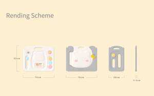 ABST बच्चे इनडोर खेल यार्ड बच्चों पूर्व-स्कूल खेल का मैदान सौंदर्य उपकरण 12 + 2 बच्चों Foldable प्लास्टिक पोर्टेबल खेलने कलम - Product Image 3