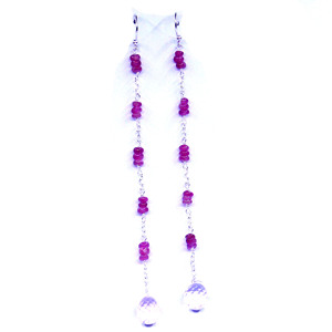 Boucles d'oreilles pendantes ajustables plaquées or minimalistes avec quartz, tendance, pour mariage, fiançailles et charme éternel, à porter au quotidien entre amies - Product Image 3