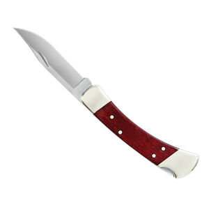 Wood Handle Lock <b>Folding</b> <b>Utility</b> <b>Knife</b> Stainless Steel Blade Dishwasher Safe Modern Design Multipurpose Outdoor Use Pocket - Product Image 4