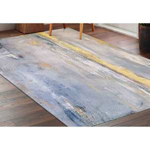 Alfombra Gris Rústica: Alfombra Moderna Impresa en 3D, Alfombra Delgada No Tejida - Product Image 3