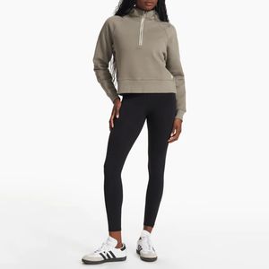 Sweat à capuche en coton décontracté pour femmes à la mode sweat-shirt court pour la saison d'automne respirant Streetwear doublé Design avant en gros - Product Image 6