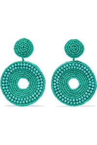 Boucles d'oreilles pompon brodées à la main, couture et travaux d'aiguille - Product Image 2