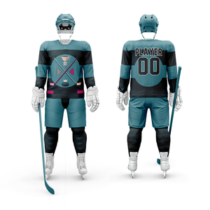 เสื้อทีมออกแบบได้ตามต้องการสำหรับโรงงานฮ็อกกี้น้ำแข็งชุดเล่นกีฬาพิมพ์ซับลิเมชัน OEM - Product Image 6