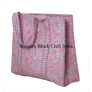 Sac à main de voyage en coton matelassé vintage, élégant et tendance, pour femmes, shopping d'été, deux poignées, ouverture petite - Product Image 4