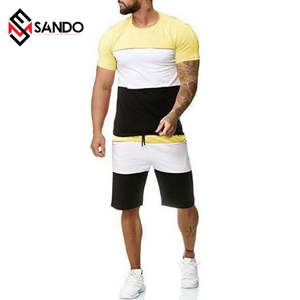Conjunto de camiseta estampada para hombre, ropa de dos piezas con logotipo personalizado, 100% algodón, informal, OEM, gran oferta - Product Image 5