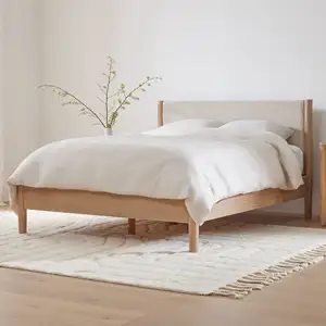 Creative Solid Wood Soft Sofa Bedroom Double Bed Custom Hotel Villa Adult Bed Bedroom Furniture
