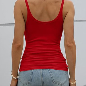 Couleur unie femme vêtements de sport col carré débardeur séchage rapide à manches courtes avec des coussinets de poitrine débardeur fabriqué par robe de sport - Product Image 3