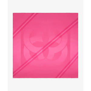 Fuchsia Silk Jacquard Striped <b>Square</b> <b>Scarf</b> - Product Image 2