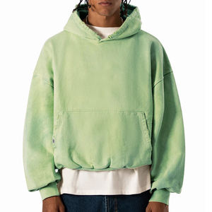 Pakistan Made New Arrival Men's Acid Wash Winter <b>Hoodies</b> <b>Short</b> <b>Sleeves</b> Custom Logo Embroidery Plain Dyed 100% Cotton - Product Image 1