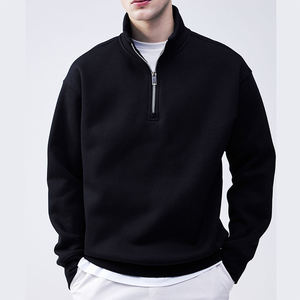 Chaqueta de Hombre de Calidad, Estilo Informal, Tejido Grueso, Media Cremallera, Cuello Alto, Sudadera Cortavientos - Product Image 1