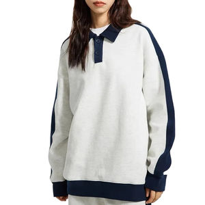 Sudadera con Capucha de Mezcla de Poliéster/Algodón Totalmente Personalizable, Sudadera con Capucha de Punto Antipilling para Mujer, Informal, Holgada, para Invierno - Product Image 1