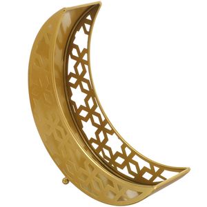 Round brass ramadan <b>tray</b> for contemporary households during ramadan festive food service and home decoration - Product Image 6