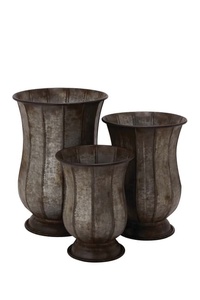 Jardinière en tôle d'aluminium avec bordure design, couleur argent, pour fleurs fraîches et plantes, vase décoratif, jardinière de jardin - Product Image 5