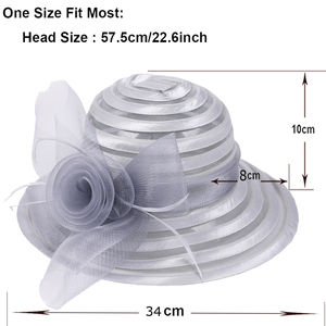 Mujeres Kentucky Derby Iglesia Vestido Cubo Sombrero Tocados Nupcial Té Fiesta Boda Sombreros Plata - Product Image 6