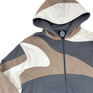 Sportish Impex Stylish Color Block French Terry Hoodie Men | 320 GSM Heavyweight Boxy <b>Cropped</b> <b>Zip</b>-<b>Up</b> Hoodie - Product Image 3