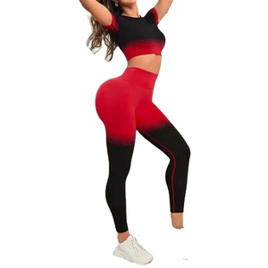 Ropa deportiva de fábrica OEM con logotipo personalizado y alcance de suministro global para clubes de gimnasio profesionales, conjunto de yoga de 2 piezas por sublimación. - Product Image 1