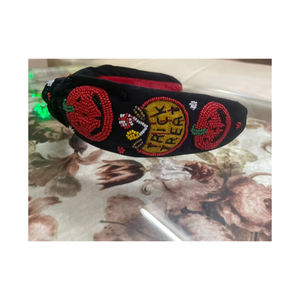 Accessoire de cheveux en perles faites à la main Super qualité bandeau perlé luxueux sur le thème d'Halloween à la mode nouveau tissu velours paillettes quotidien - Product Image 2