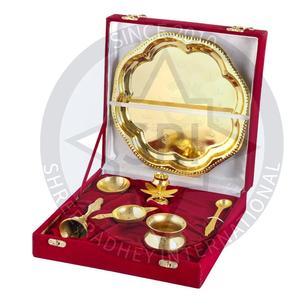 Artículo y accesorios de Pooja de Metal de latón de lujo, juego de regalos, decoración India pulida a mano para el hogar para Diwali Wedding - Product Image 6