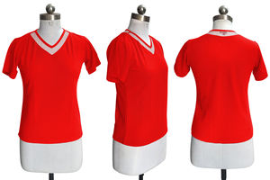 Boutique indienne exclusive à la mode Western Wear Hauts en tricot de couleur rouge Vêtements réguliers confortables pour les hauts courts de style formel - Product Image 6