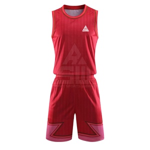 Ensembles d'uniformes de basketball pour hommes adultes, personnalisés, 100 % polyester, respirants, légers, antibactériens, sans manches, de haute qualité - Product Image 1
