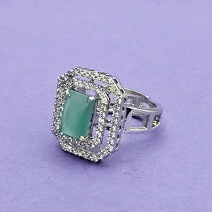 แหวนแฟชั่นทำด้วยมือพร้อมชุบโรเดียม CZ แบบปรับได้จากผู้ค้าส่งอินเดีย - Product Image 4