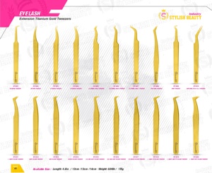 Wholesale Stainless Steel Eyelash Extension Tweezers Easy to Use Light Weight High Precision for <b>Makeup</b> Beauty Tool - Product Image 6