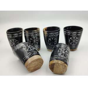 Horn Shot <b>Cup</b> Viking 3" inch With Hand Engraved Carved High Quality - Product Image 2