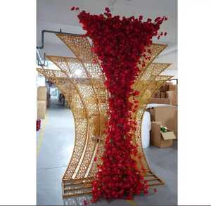 Fondo DE BODA dorado, soporte cuadrado de Metal, decoración de fondo de hierro, arco chapado en oro, adorno de boda al aire libre, accesorio - Product Image 1