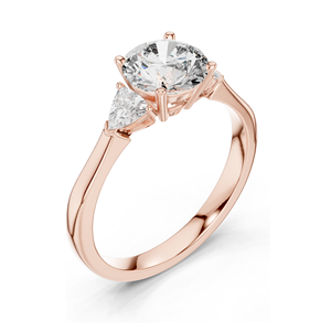 Bague trilogie en diamant de laboratoire 1 CT pour femme, clarté VVS-VS EF, or 18 carats, 14 carats, 10 carats et argent 925, or rose, or jaune, or blanc - Product Image 4
