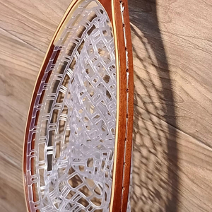 Pêche à la mouche épuisette manche en bois cadre attraper et libérer filet Portable léger en caoutchouc filet de pêche filet à truite - Product Image 1