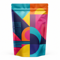 Op maat bedrukte logo stand-up pouches voor voedselverpakkingen met ritssluiting, vochtbestendig materiaal voor snacks en snoep