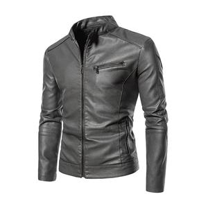 Veste en cuir véritable originale pour hommes Veste en cuir classique d'agneau à la mode Veste imperméable de moto de motard - Product Image 5