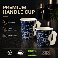 Vaso de Papel para Bebidas Calientes, para el Hogar y la Cocina, Resistente, de Grado Alimenticio, Certificado, Libre de BPA, No Tóxico, con Asa