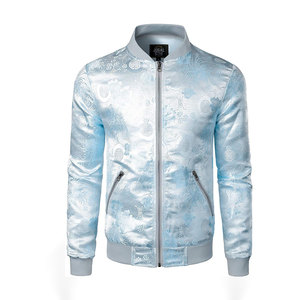 Chaqueta de béisbol de satén bordada personalizada de alta calidad para hombre invierno acolchado con bordado de chenilla excelente valor - Product Image 2