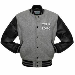 Chaqueta Varsity de Lana para Hombre con Mangas de Cuero, Chaqueta de Béisbol Universitaria Personalizada, Servicio OEM y ODM - Product Image 2