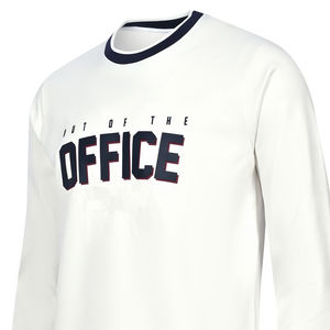 <b>Men's</b> High Quality 100% Cotton Printed <b>Sweatshirt</b> Eco-Friendly Breathable Knitted Top for Autumn Winter Formal Casual <b>White</b> - Product Image 2