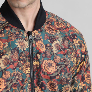2026 OEM Custom Logo Print Canvas Front Winter Street Style Stand Collar Bomber <b>Jacket</b> for <b>Men</b> Wholesale - Product Image 6