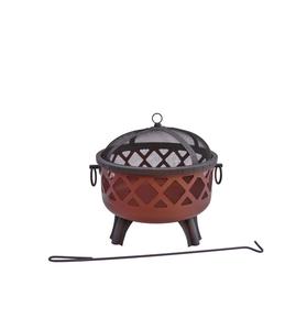 Iron fire pit with mesh lid ensuring safety for <b>children</b> and pets during outdoor evening family <b>garden</b> gatherings - Product Image 1