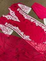 Shalwar Kameez indien pour femme, entièrement brodé, imprimé numérique fantaisie, prêt-à-porter, en faux Georgette