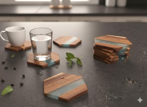 <b>Top</b> Selling Premium Quality Walnut Coasters Eco-Friendly Durable Custom Size <b>for</b> Dining and Office <b>Tables</b> - Product Image 4
