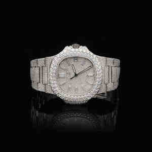 Reloj de Lujo con Diamante Moissanite de Claridad VVS, Nuevo y Moderno, de Acero Inoxidable Indio con Cristal y Tourbillon, Resistente al Agua 20 BAR - Product Image 1