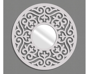 Miroir décoratif en fer orné FLORENCE, décoration murale ronde ajourée écologique par Raayan International - Product Image 2