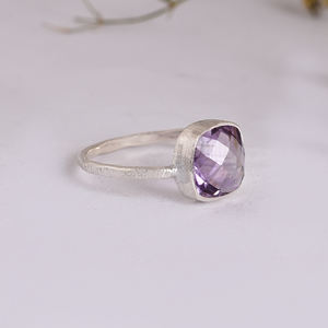 Anillo de compromiso de aniversario de boda de Plata de Ley 925 clásico, piedra preciosa de amatista negra, Diamante de corte de pera a la moda para fiestas - Product Image 2