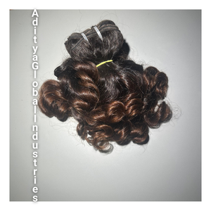 Cheveux bouclés indiens bruts de bébé Un donneur Paquets de cheveux humains du temple indien Ondulés Armure vierge Cuticule alignée Vendeur brut Cheveux humains - Product Image 1