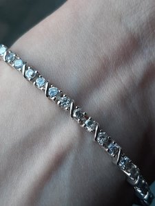 Pulsera de Tenis de Plata de Ley 925 al por Mayor con Circonita Tallada, Chapada en Oro, Diseño Moderno y Elegante, Regalos para Compromisos - Product Image 6