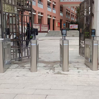 Tourniquet piétonnier de contrôle d'accès par reconnaissance faciale avec carte RFID, barrière pivotante de sécurité pour entrée, contrôle de foule, acier inoxydable