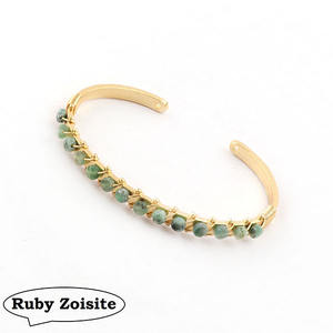 Pulsera de cuentas de piedras preciosas de ónix negro ajustable hecha a mano pulseras de brazalete de cuentas finas patadas de oro - Product Image 3