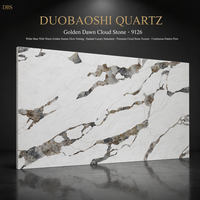 Dalle de quartz technique veiné or Cloud Jade 3200x1600mm |   Certifié CE SGS |   Table de toilette moderne de luxe pour hôtel et villa