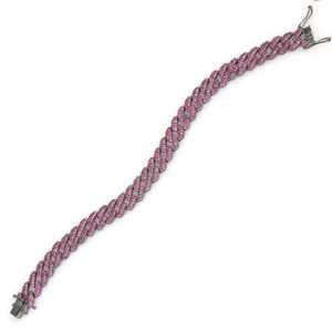 <b>Silver</b> Gourmet Rhodium Plated <b>Bracelet</b> with Pink Stones Flower-shaped Religious <b>Charm</b> <b>Bracelet</b> for Gifts - Product Image 1